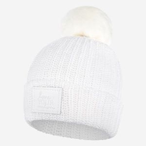 Love Your Melon White Revitalize Pom Beanie